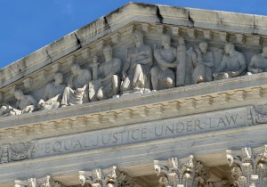 Carvings over the Supreme Court